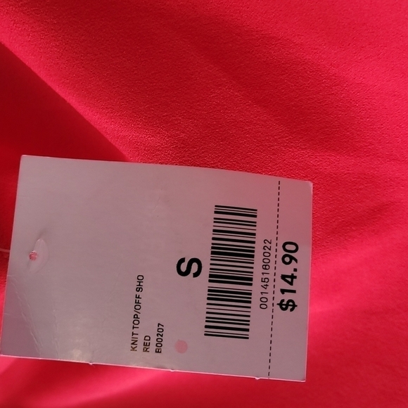 Forever 21 Mini Off Shoulder Top With Puff Sleeves Red Size Small - Picture 5 of 6